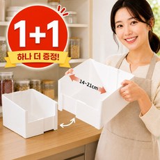 릴플로 넓이 조절 팬트리 정리함 1+1 다용도 리빙 박스 수납, 2개, 밀크 화이트