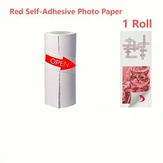 [즉석 인화지] 롤스 키즈 카메라 즉석 인화지 | 대부분의 어린이용 즉석 프린터와 호환되는 57x25mm 감열, 02 1Roll-Print Red
