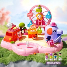 兒童磁力遊樂園玩具 娃娃屋過家家組, 粉色驚喜磁力遊樂園彩盒裝, 1個