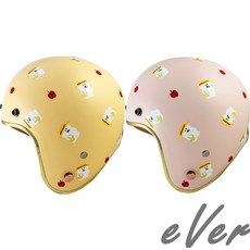 NIKKO N401#46 DINOTAENG 暖萌系列 皮革內裡 金色邊條安全帽《遠古騎士》, BOBO碎花蘋果-霧面奶黃,XL