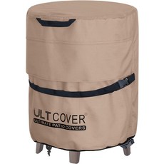 UltCOVER 방수 파티오 쿨 바 테이블 커버 17.5D 야외 파티용 사이드 브라운, Round-17.5" D, Brown