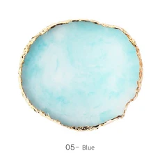 1PC 라운드 레진 마노 스톤 네일 아트 팔레트 인조 네일 팁 믹싱 컬러 드로잉 팔레트 젤 폴리쉬 디스플레이, 06 5.Blue