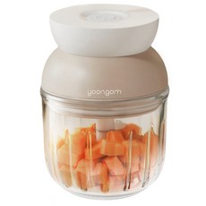 윤곰 전동 야채 마늘 미니 다지기 300ml, 오트밀 베이지