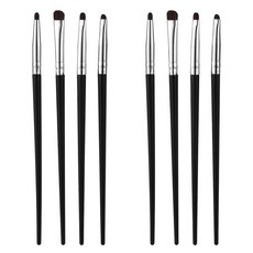 라이너 브러시 섀도 8Pcs 메이크업 미니 형광펜 섀도용 프로페셔널 브러시 세트 블렌딩 로우 컨실러(블랙), 1개