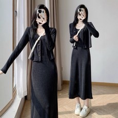 여성투피스 여성세트 가디건 + 롱원피스 나시원피스 자켓 바라막이 점퍼 BKG25121835 39