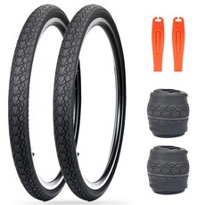 ZUKKA 50.8 x 4.3cm(20 1.75인치) 자전거 타이어 50.8cm(20인치) 교체용 용 접이식 산악, 타이어 2개+레버 2개