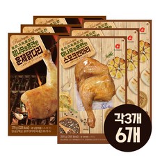 마니커 참나무 훈제닭다리x3 스모크반마리x3 묶음6개, 170g