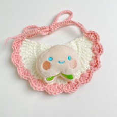 반려동물 뜨개 케이프 강아지 반다나 턱받이 목도리, 핑크-복숭아, 1개