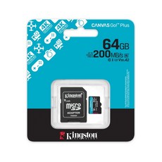 Kingston Canvas Go! Plus microSD 記憶卡 SDCG4, 1個, 64GB, 64GB