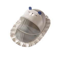 嬰兒可折疊蚊帳罩 全罩式蒙古包 兒童小床防蚊, 米灰色