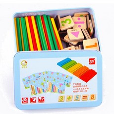 磁性1 20分解算術 數字分解算數 木質玩具 磁力釣魚 釣魚玩具 學習盒 磁鐵 磁力 算術棒 學習教具 二合一教具, 1個, 學習算術棒小鐵盒 / 0333