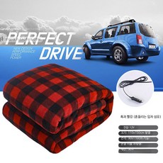 차량용 전기담요 발열 DC12V 무릎담요 매트 차박 온열 격자무늬 시거잭 망토 열선 12v, C. 블랙레드 12V전용 안전하고 빠른 가열