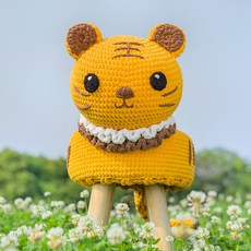 코바늘 인형만들기 뜨개질 수제 DIY 세트 미니 인형 취미 태교 선물, 아기 호랑이(도구 포함), 1개