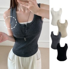 [수앤수]나티 헨리넥 쫀쫀 얇은 골지 니트 나시 (26C026)