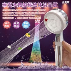 水摩爾 川形SPA蓮蓬頭 內附濾芯與香氛盒 節水標章 304面板, 1個