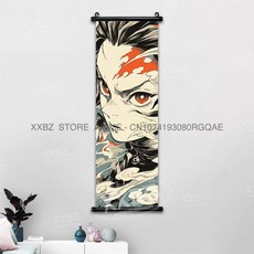 귀멸의칼날 아크릴스탠드 귀칼 장식 스크롤 그림 Kamado Tanjirou Tomioka Giyuu 홈 Kochou Shinobu 캔버스 포스터 선물, [00] 25x75cm(10x30inch), [47] gmzr25-27