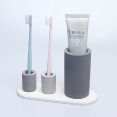 뉴페이지 규조토 칫솔꽂이세트, 1세트, 다크그레이