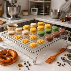 스테인리스 베이킹 식힘망 접이식 케이크 빵 식힘대 주방용 쿨링랙 주방용품, 1개
