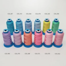 12색 세트 60WT 얇은 폴리에스터 자수실 75D/2 4000미터 브라더 싱어 파프 산업용 기계용 고급 모그로그램, 02 12B