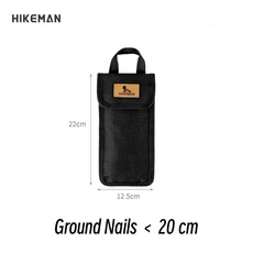 캠핑 텐트 페그 보관 키트 - 야외 텐트 및 캐노피 액세서리용 접지 말뚝 홀더가 있는 방수 정리 파우치, 03 Black 20cm Tent Peg