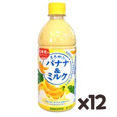 산가리아 바나나&밀크 우유, 500ml, 12개