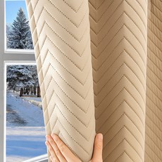 베오라 3중 방한 두꺼운 누빔 패딩 암막 커튼