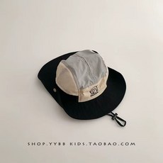 OHAJER 兒童復古露營帽, 黑色網款