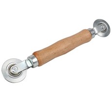 수동 창 스크린 롤러 나무 손잡이 더블 헤드 스플라인 수리 스틸 휠 핸드 (Color-브라운)