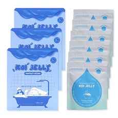 젤리 입욕제 슬라임 목욕놀이 커플 입욕젤 호캉스-코이젤리 1BOX ( ), 판타지오션(블루), 200g, 3개