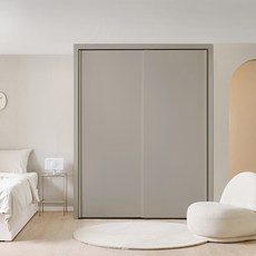 보루네오 PET 슬라이딩 작은방 붙박이장 나비드 미닫이 10cm E0등급, 카본그레이