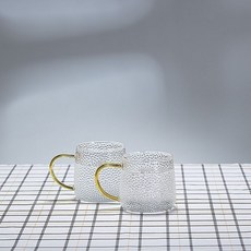 JWJJ 加厚耐熱玻璃槌紋冷水壺, 2個貴妃杯320ml, 1套, 320ml