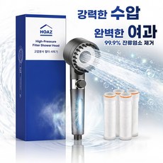 호아즈 파워수압 필터 샤워기, 그레이, 1개