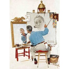 Norman Rockwell's Triple SelfPortrait from The Saturday Evening Post Notebook 255398, Norman Rockwell's Triple SelfP