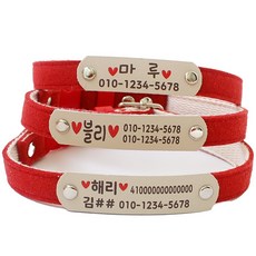 미소펫 인디 INDI 강아지 고양이 인식표 목줄, 1개, 레드