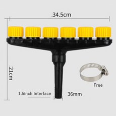 멀티 헤드 가든 워터 스프링클러 분무기 농업 관개 노즐 급수 꽃 식물 샤워 잔디 야채 플롯 필드, 헤드 6개 1.5인치, 헤드 6개 1.5인치, 1개