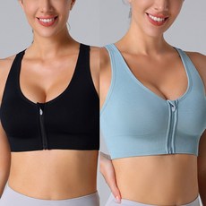 JLVJ 1+1 편안한 앞지퍼 하이서포트 브라 노와이어 여자속옷 러닝 스포츠브라