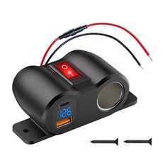 사전 조립 라인 패널 12V USB 콘센트 담배 라이터 소켓 해양 RV 전원 스위치가있는, QC-PD-Socket