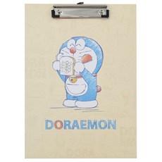 正版授權 哆啦A夢 A4 文件夾 附筆夾 鐵夾式 板夾, 1個, 記憶吐司