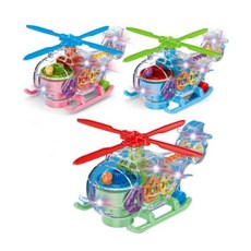 투명 기어 멜로디 LED 헬리콥터 자동주행 남아 장난감, 1개, 상세페이지 참조