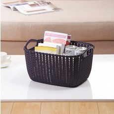 라탄바구니 수납바스켓 미니바구니 리빙 바스켓 브라운, 1개