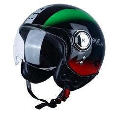 BEON 성인용 3/4 오픈 페이스 오토바이 헬멧 DOT 승인 - 모페드 하프 베스파 레트로 긁힘 방지 바이저 포함 남성 및 여성용 모델 B-01 그외 각종 500414, Small, Glossy 블랙 295#