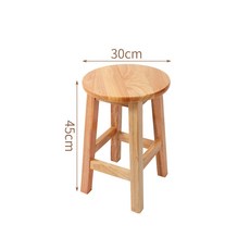 나무 원목 스툴 화분 가정용 인테리어 받침대 우드, 1개, E_강화 두꺼운 원형 스툴 45CM