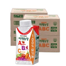 파스퇴르 유기농 야채농장 ABC주스 200ml(80팩) 실온보관주스, 200ml, 80개