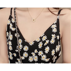 데일리 원피스 끈나시 무늬 플라워