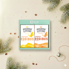 영국 하이어리빙 루이보스 허니부쉬 & 루이보스 투메릭 차 선물세트 구성 [선물세트용 박스/ 쇼핑백+ 허브티 2곽 (20티백/20티백)]