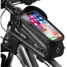 WEST BIKING自行車包大容量1.7L EVA硬殼前梁包 上管包手機防水上管包耐遇水內高溫, 1個, 黑色, 黑色