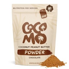 COCOMO 파우더 가루 분말 코코모 코코넛 피넛버터 초콜릿 14인분 비건 글루텐 프리 설탕 3g 저지방 재료 단백질 풍부 TSA 친화적 스무디 베이킹 및 스프레드에 적합, 초콜릿 (14 인분)