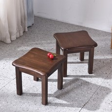 에코소라노 원목 고무나무 미니 스툴 의자 화분 우드 사각형 스톨, 1개, 월넛