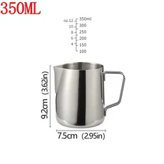 스테인레스 스틸 우유 Frother 주전자 커피 라떼 투수 측정 에스프레소 바리스타 도구 액세서리, 03 Double scale350ml