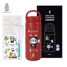 마마픽스 심플 스텐 텀블러 보온 보냉병, D텀블러-레드, 350ml, 1개